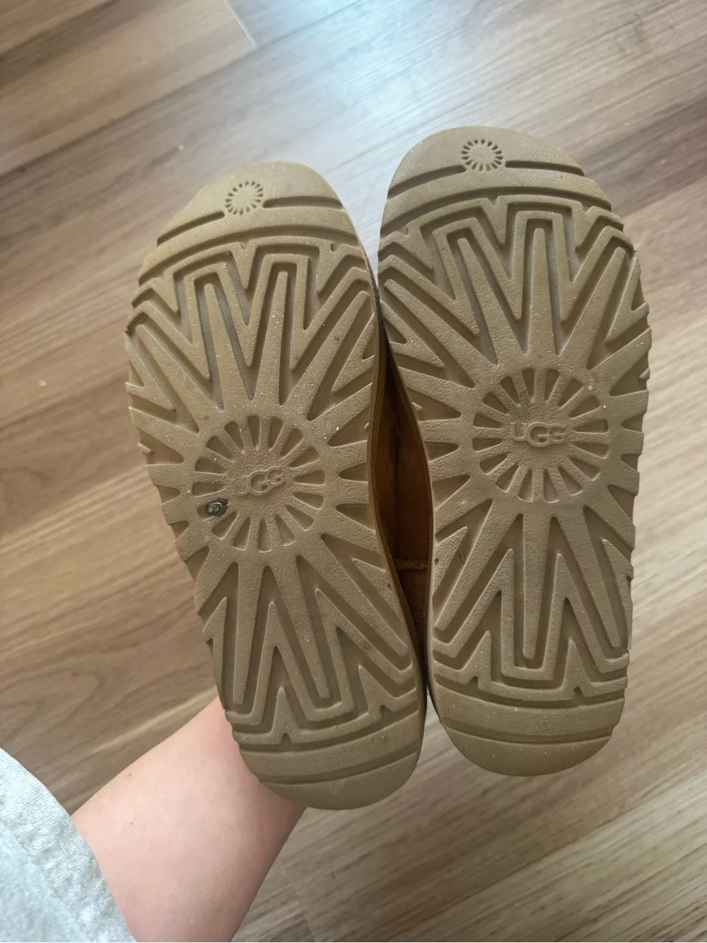UGG Chestnut Suede Short Boot with Shearling Lining - Ultra Mini